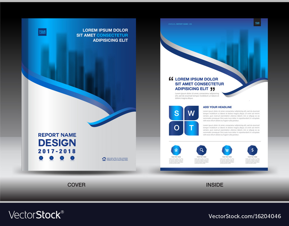 Annual report brochure flyer template white cover Vector Image