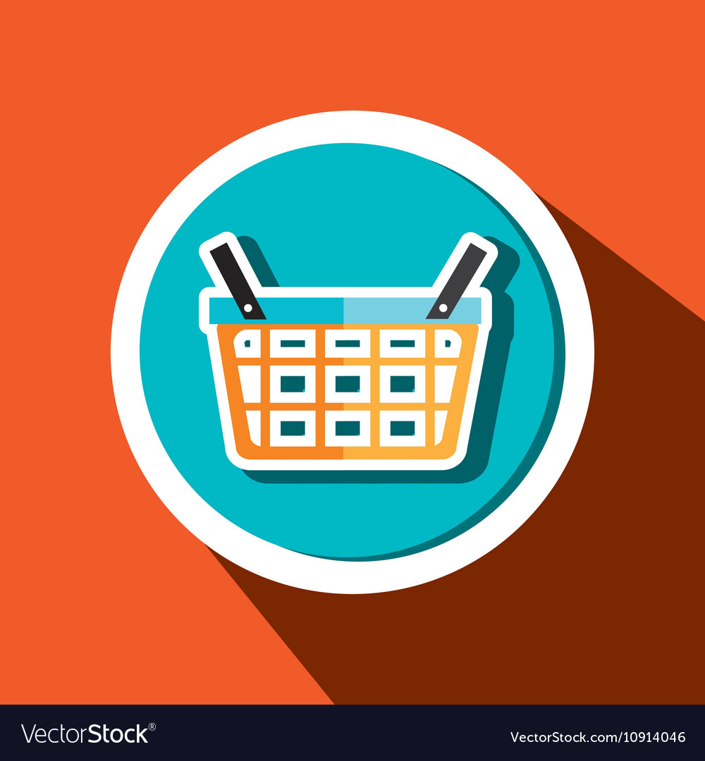 Basket market buy shop store design Royalty Free Vector