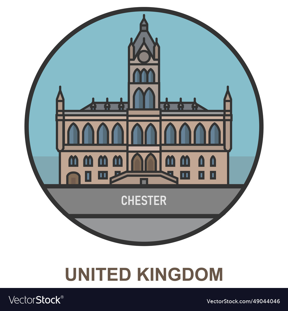 Chester Cities And Towns In United Kingdom Vector Image