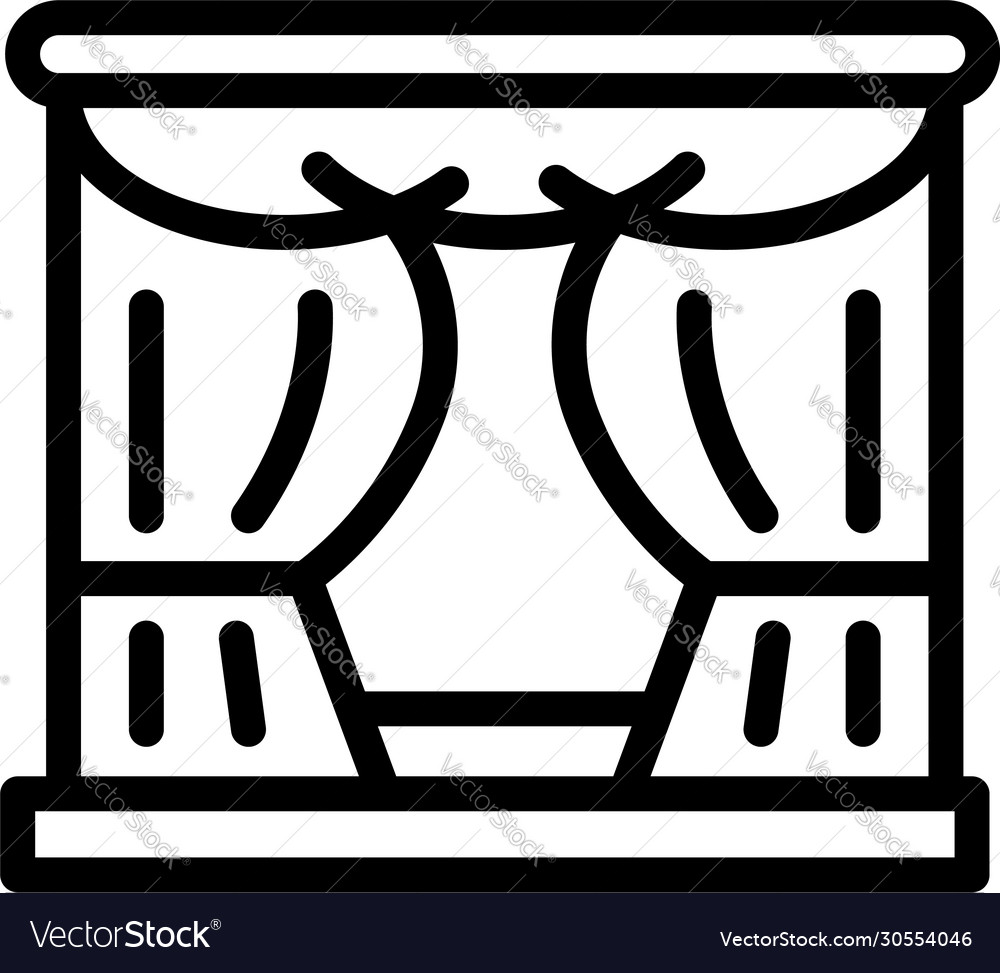 Curtain theatre icon outline style Royalty Free Vector Image