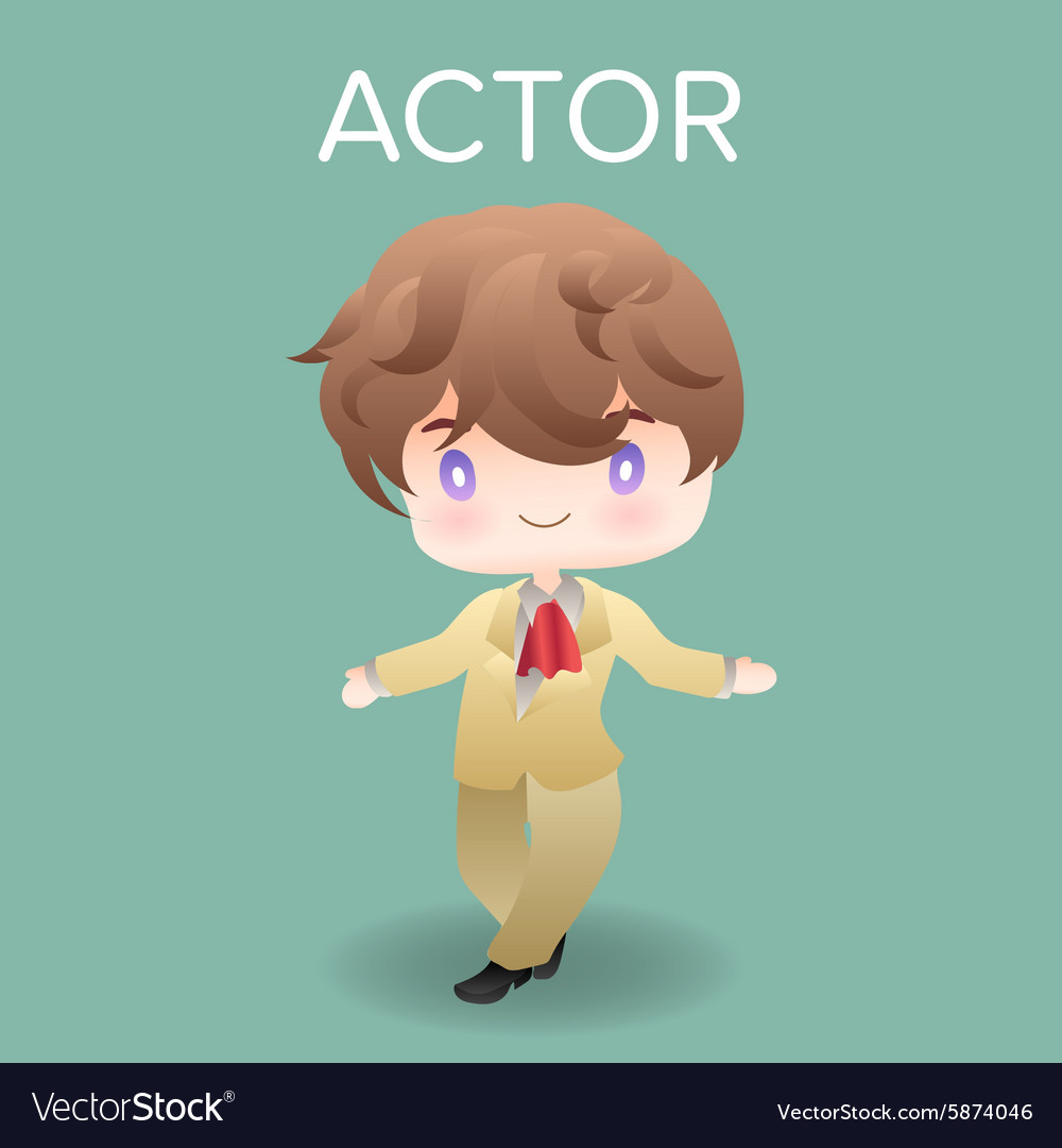 Cute cartoon or mascot actor for introducing