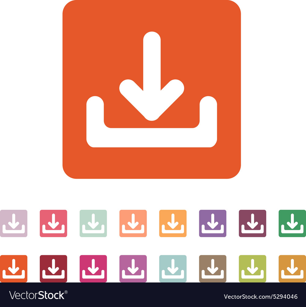 Download icon load symbol flat Royalty Free Vector Image