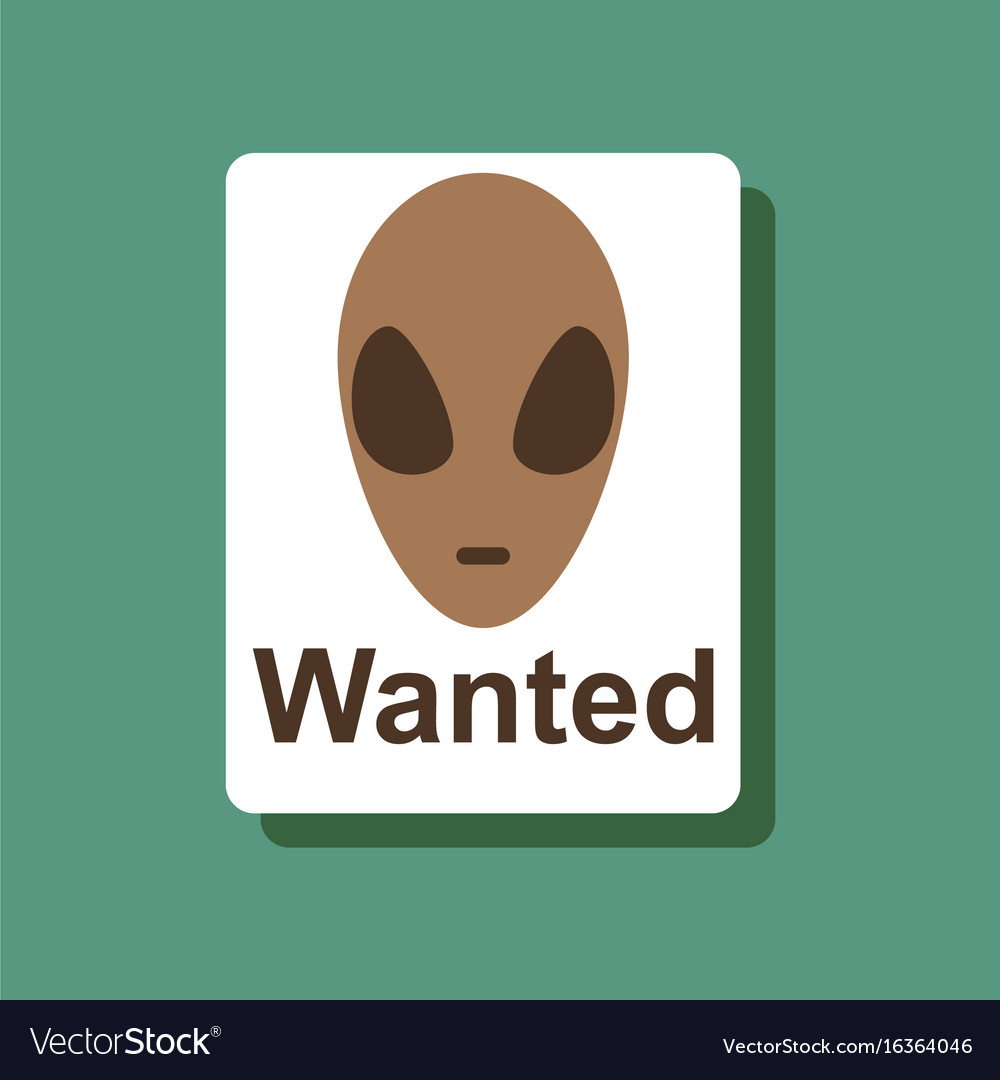 Flat icon design collection wanted alien