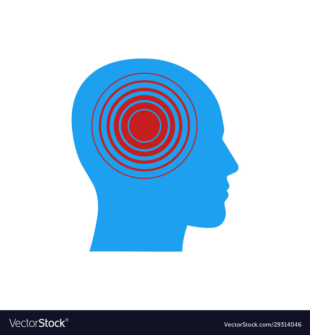 Head pain icon flat design