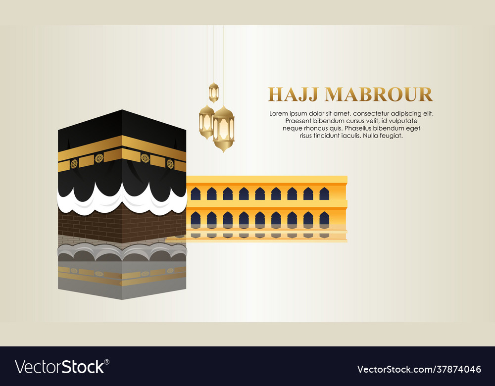 Premium Vector Hajj Mabroor Islamic Background With Kaaba Logo And ...