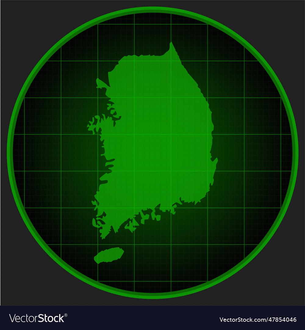 Map south korea on the radar screen