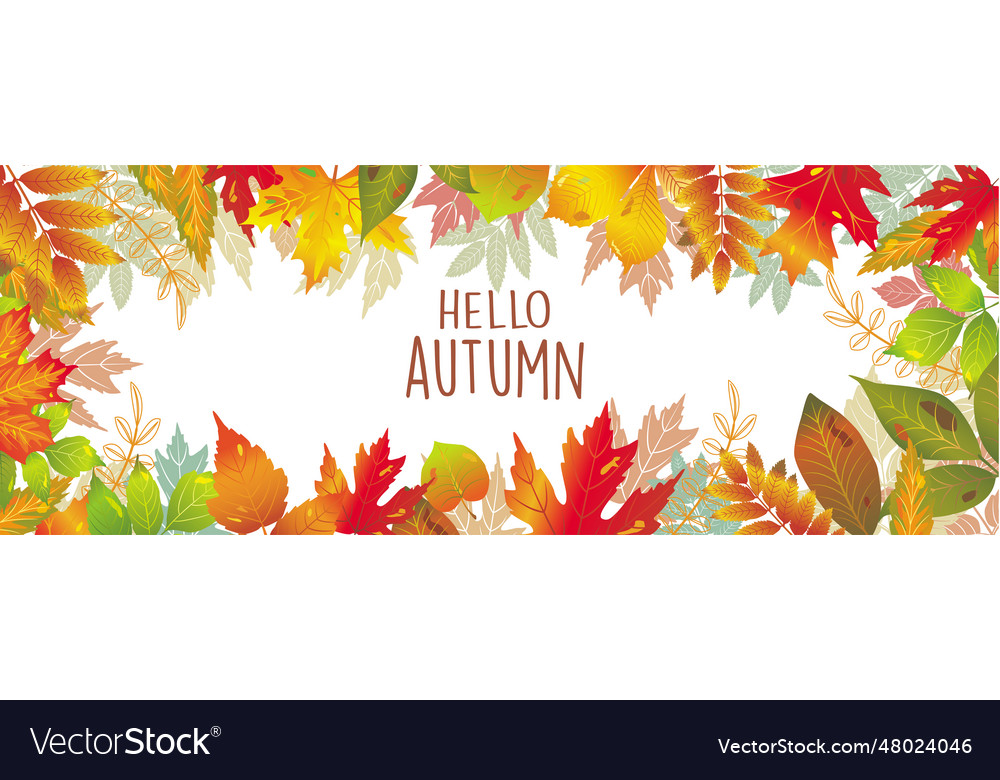 Seasonal banner of autumnal leaves Royalty Free Vector Image