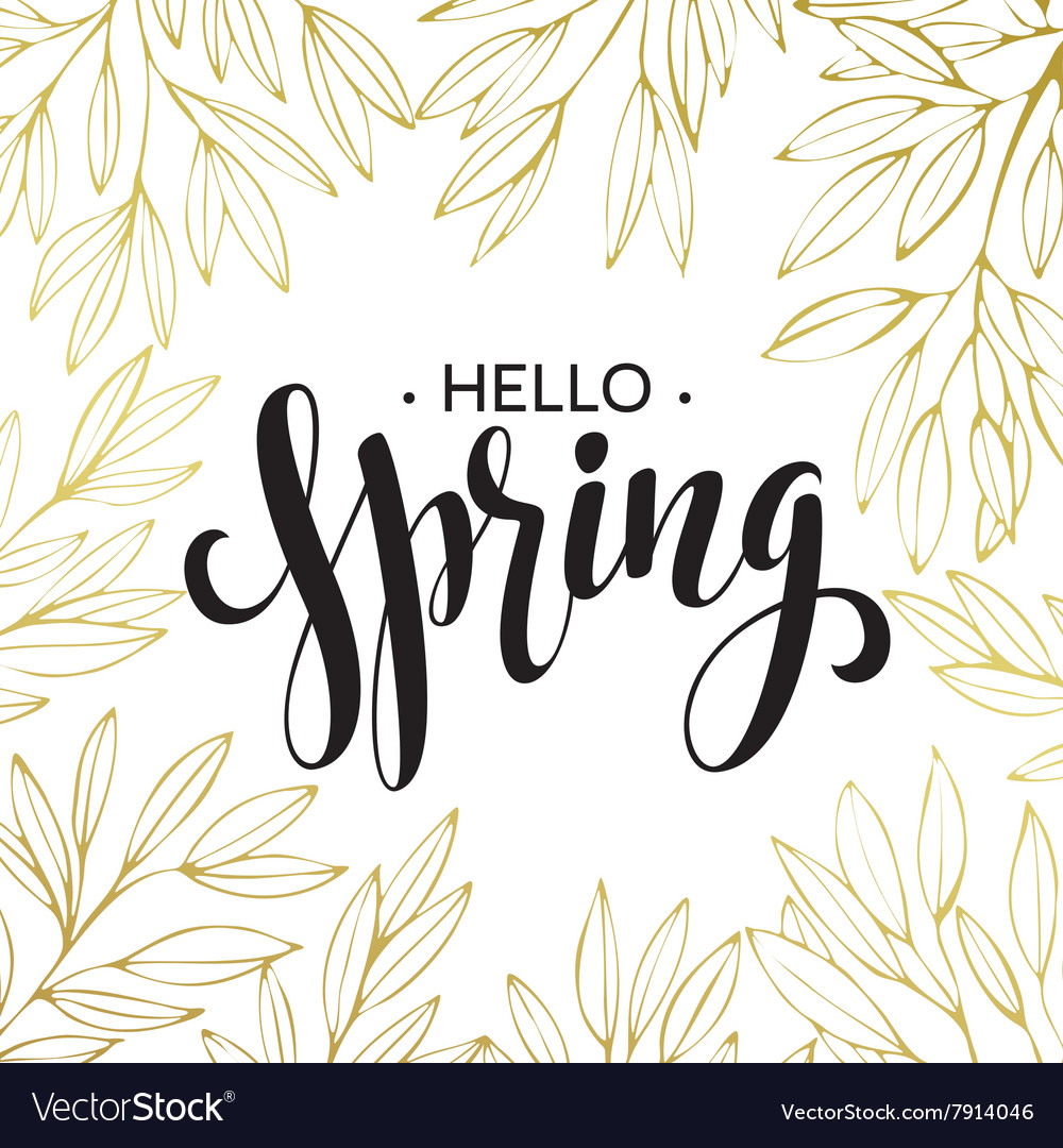 Spring handwritten calligraphy Royalty Free Vector Image