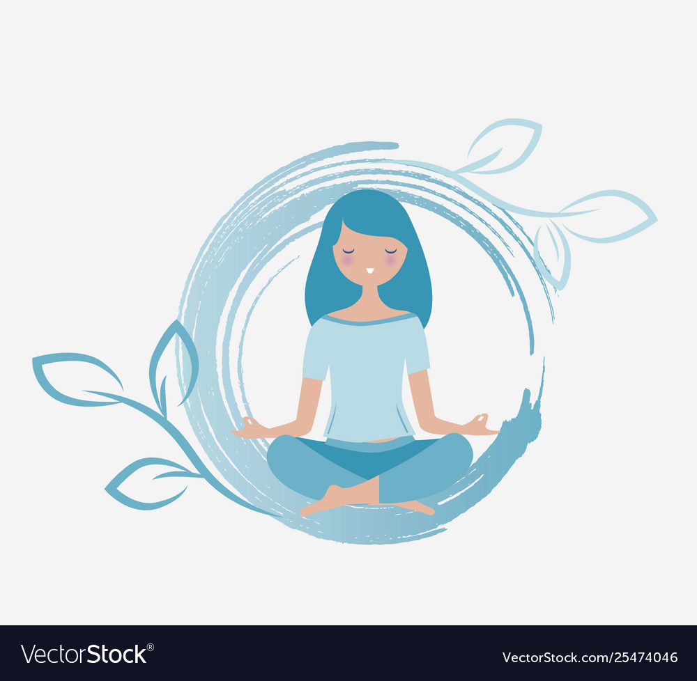 Young Woman Meditating Royalty Free Vector Image