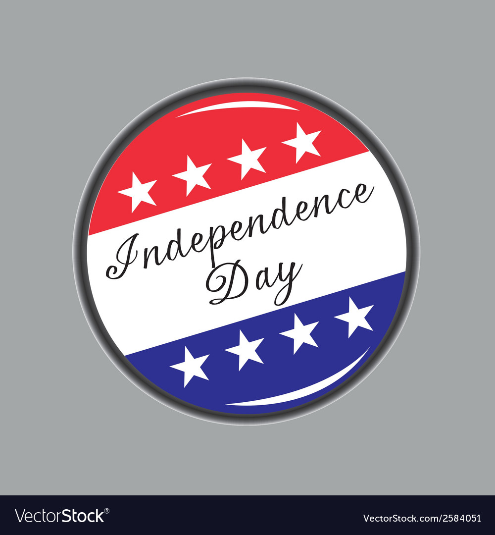 A campaign button with some text and stars Vector Image