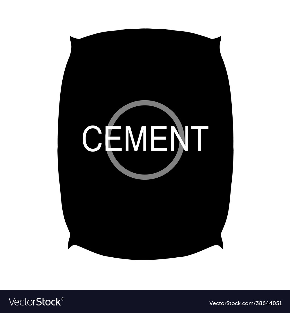 Cement bag icon on white background paper sacks