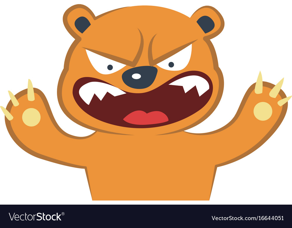 Cute bear furious