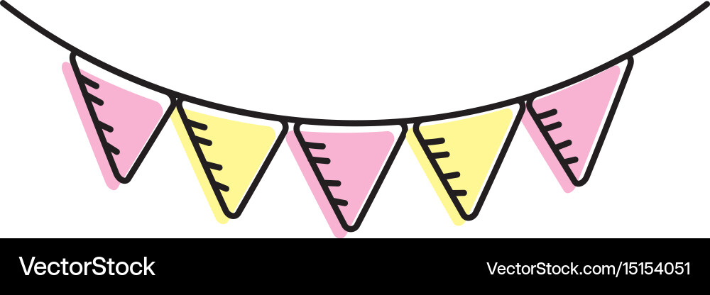 Cute party flag hanging design Royalty Free Vector Image