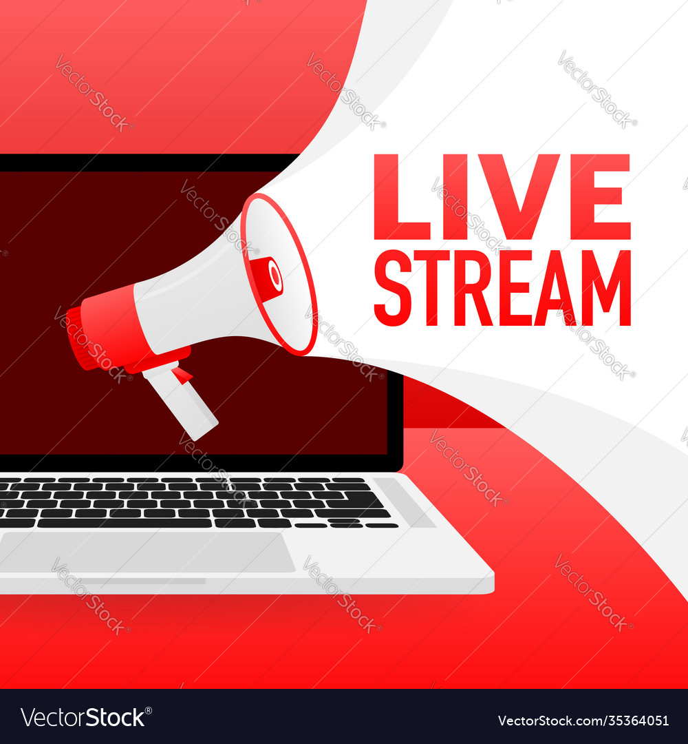 Live streaming banner in flat style on white Vector Image