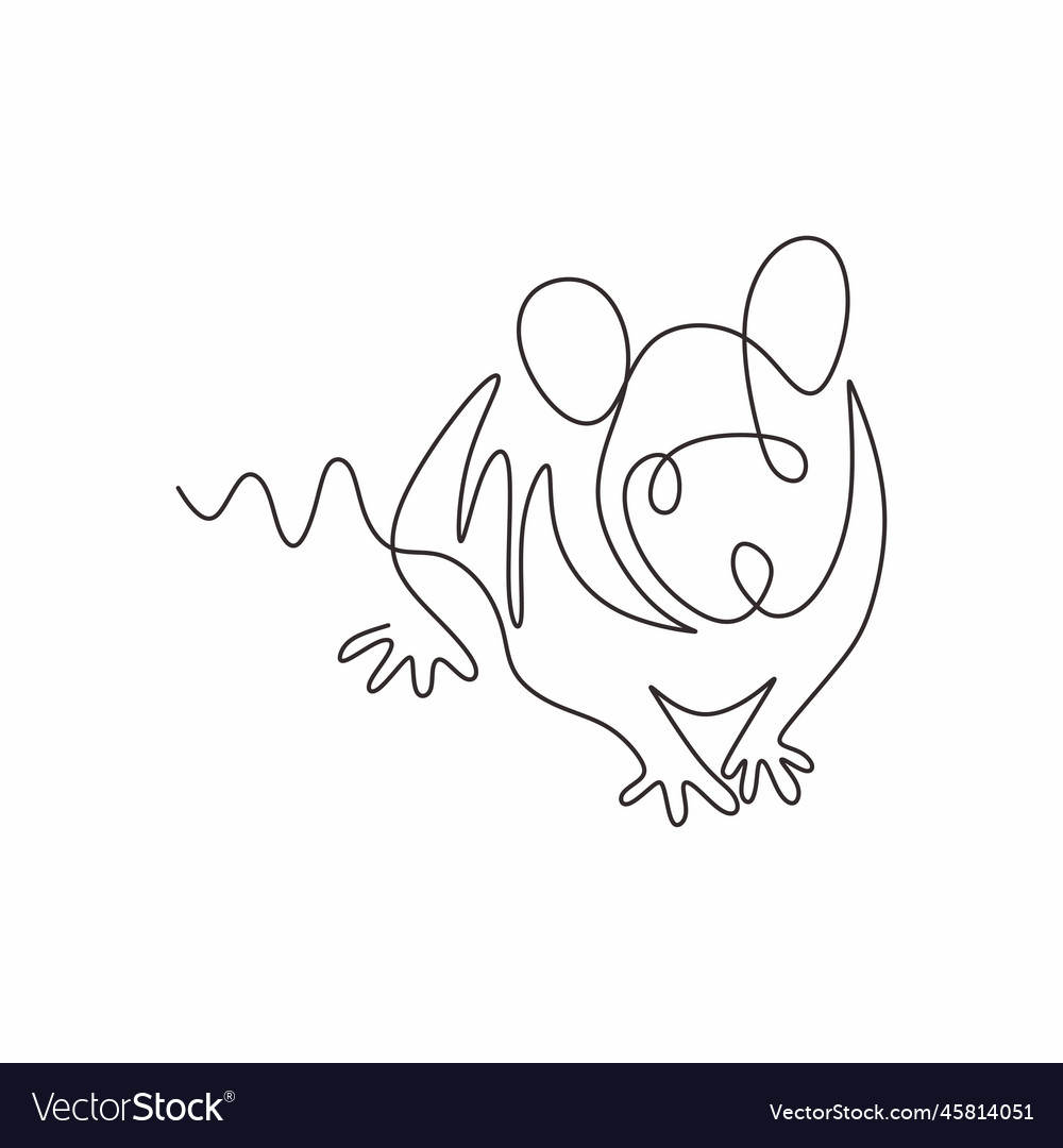 Mouse one line drawing minimalism hand drawn