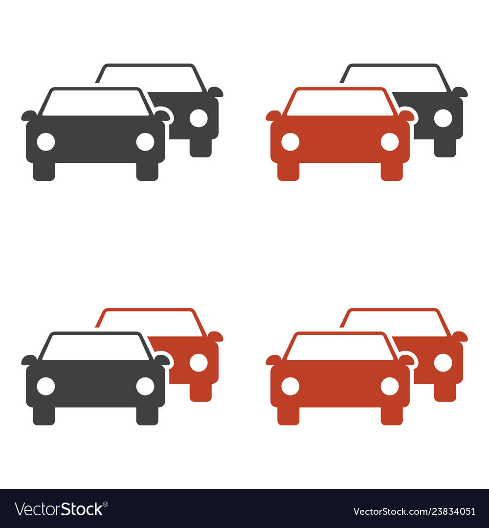 Set of car icons following each other highlight