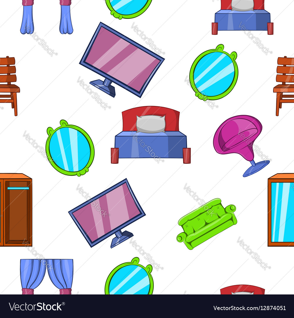 Type Of Furniture Pattern Cartoon Style Royalty Free Vector Type Of Furniture Pattern Cartoon Style Vector Image