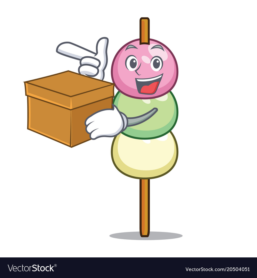 With box dango character cartoon style