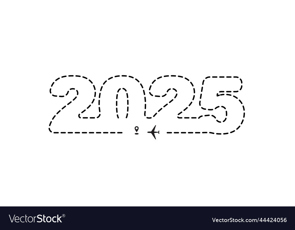 Airplane 2025 track to point Royalty Free Vector Image