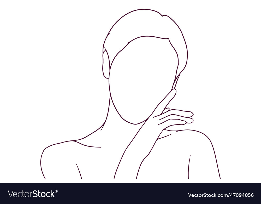 Beautiful woman hand drawn style Royalty Free Vector Image