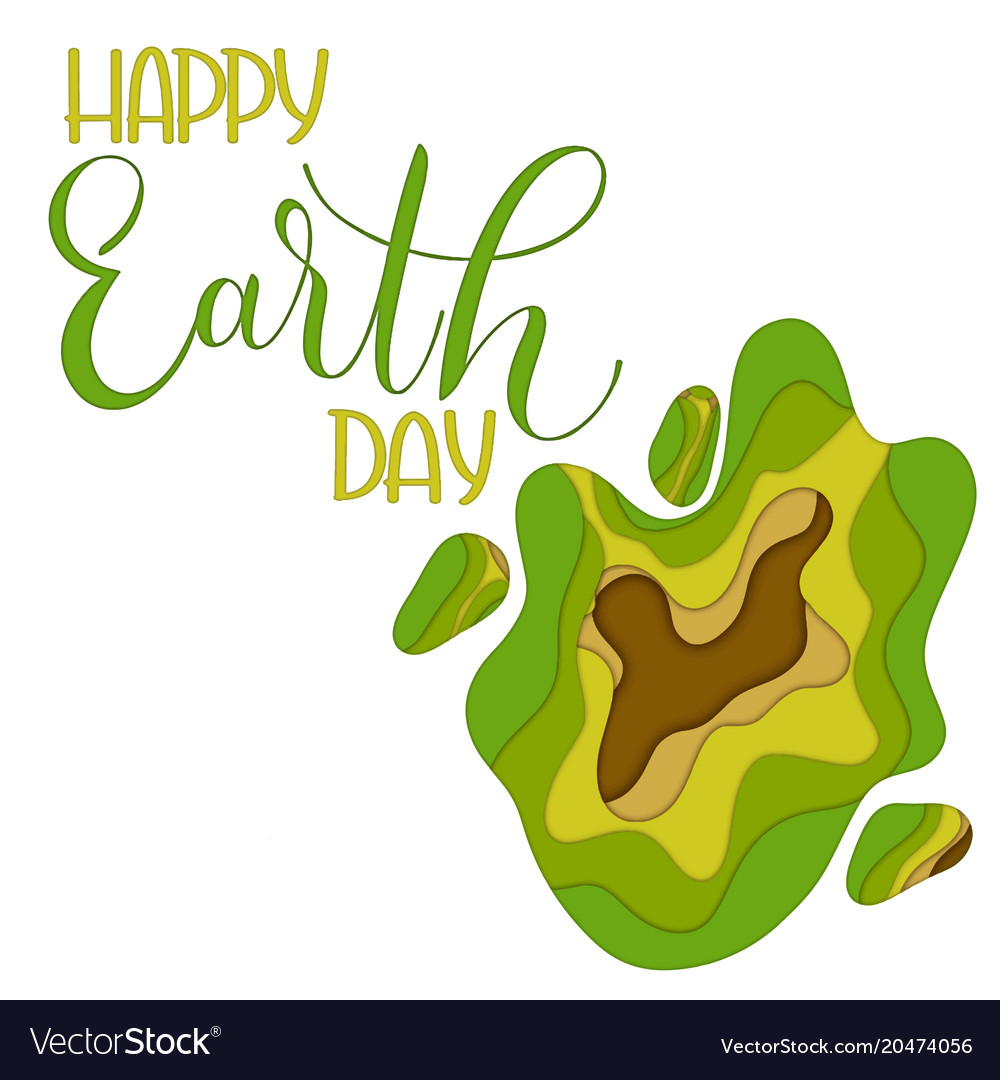 Happy earth day lettering