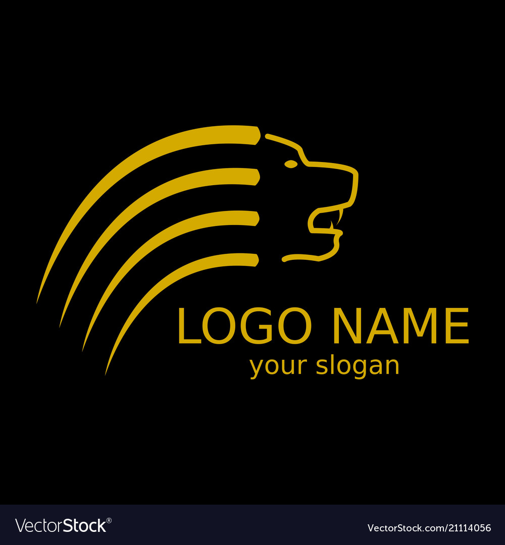 Logo of a yellow lion on black background