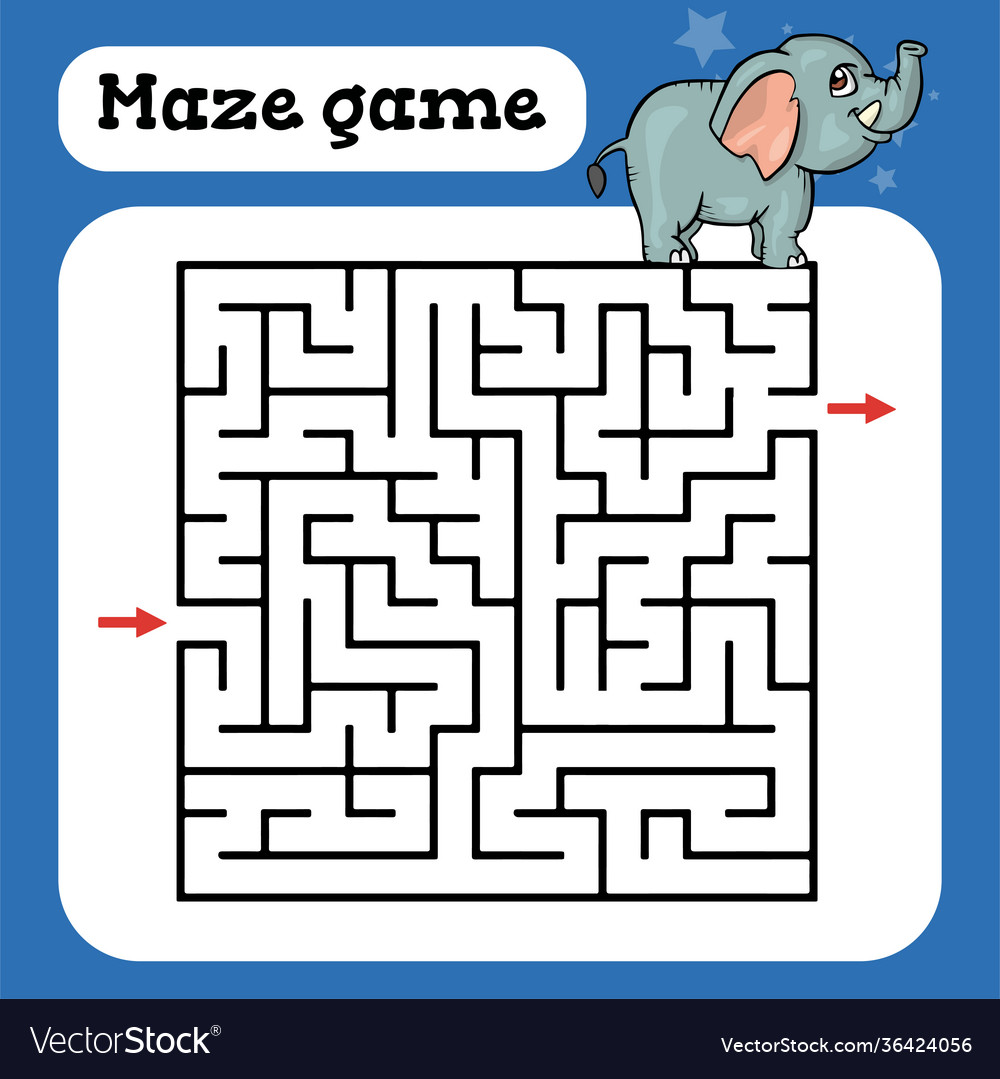 Maze game for children cute cartoon worksheet