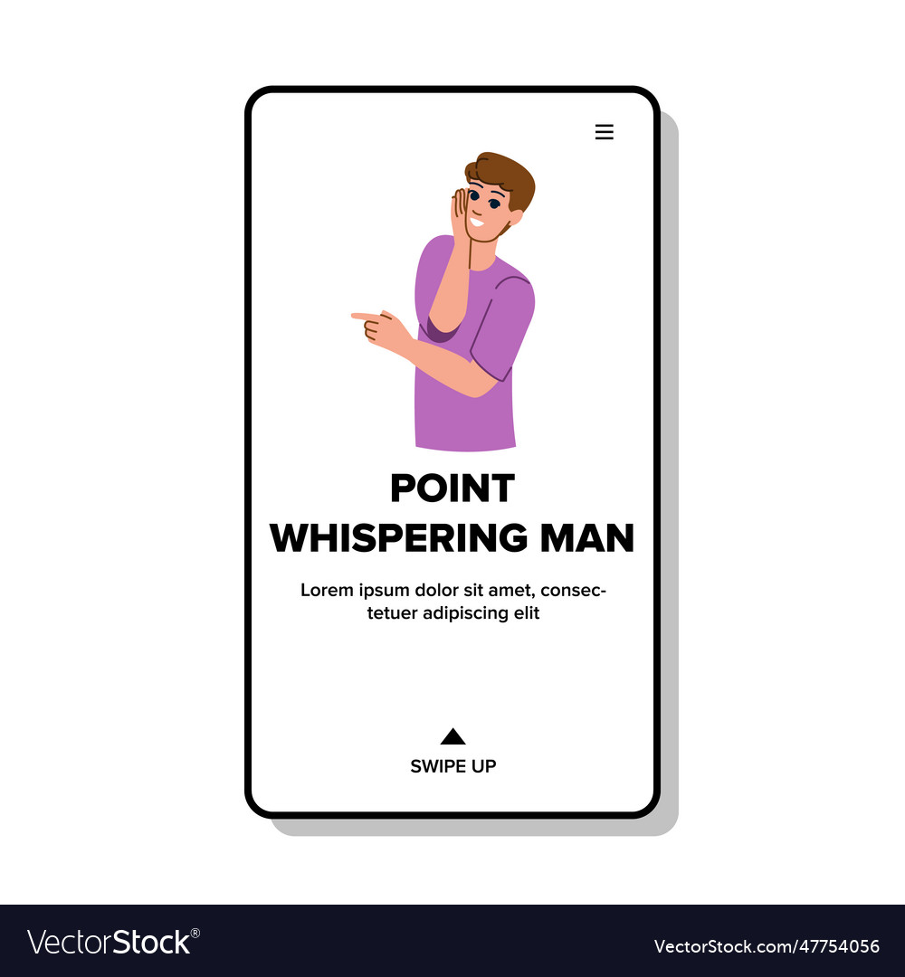 Secret point whispering man Royalty Free Vector Image