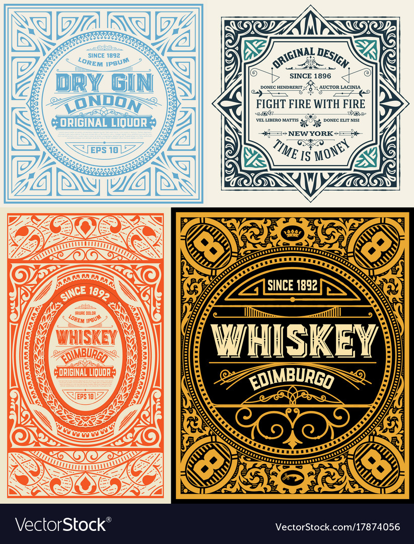 Set of old labels Royalty Free Vector Image - VectorStock