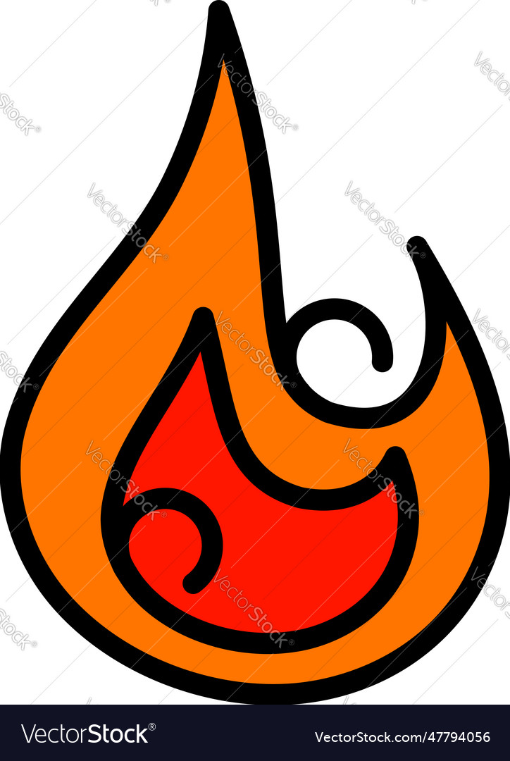 Simple fire light color flat icon stroke Vector Image