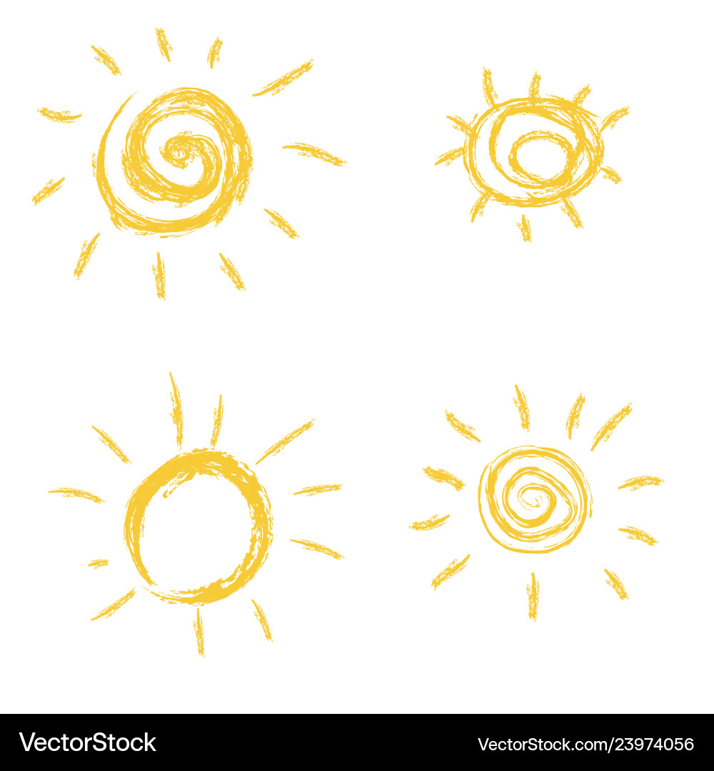 Sun icon set Royalty Free Vector Image - VectorStock