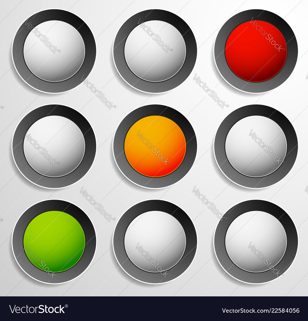 Traffic lamp light semaphore icon set Royalty Free Vector