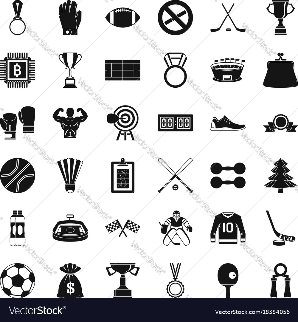 Uniform icons set simple style Royalty Free Vector Image