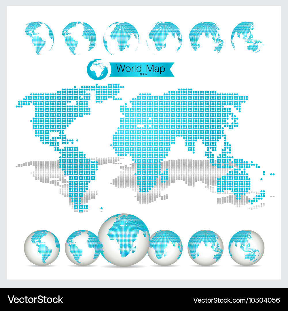 World map and globe Royalty Free Vector Image - VectorStock