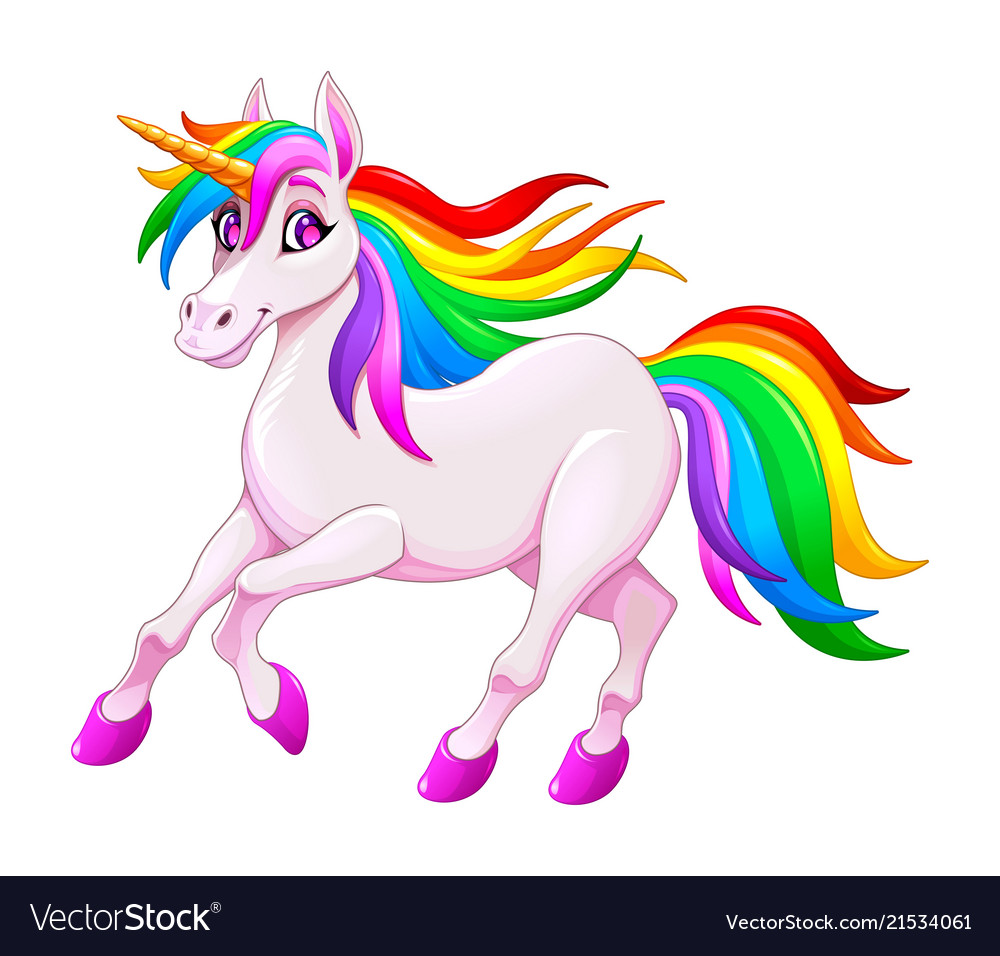 Cute Unicorn With Rainbow Hair Vector Cartoon Illustration | My XXX Hot ...