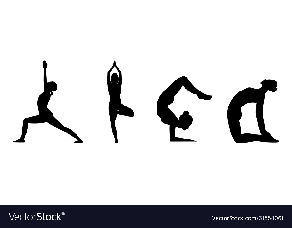 Girl does yoga Royalty Free Vector Image - VectorStock