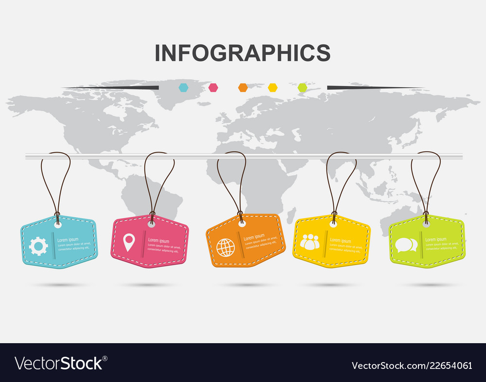 infographic design template with hanging tag tag design template