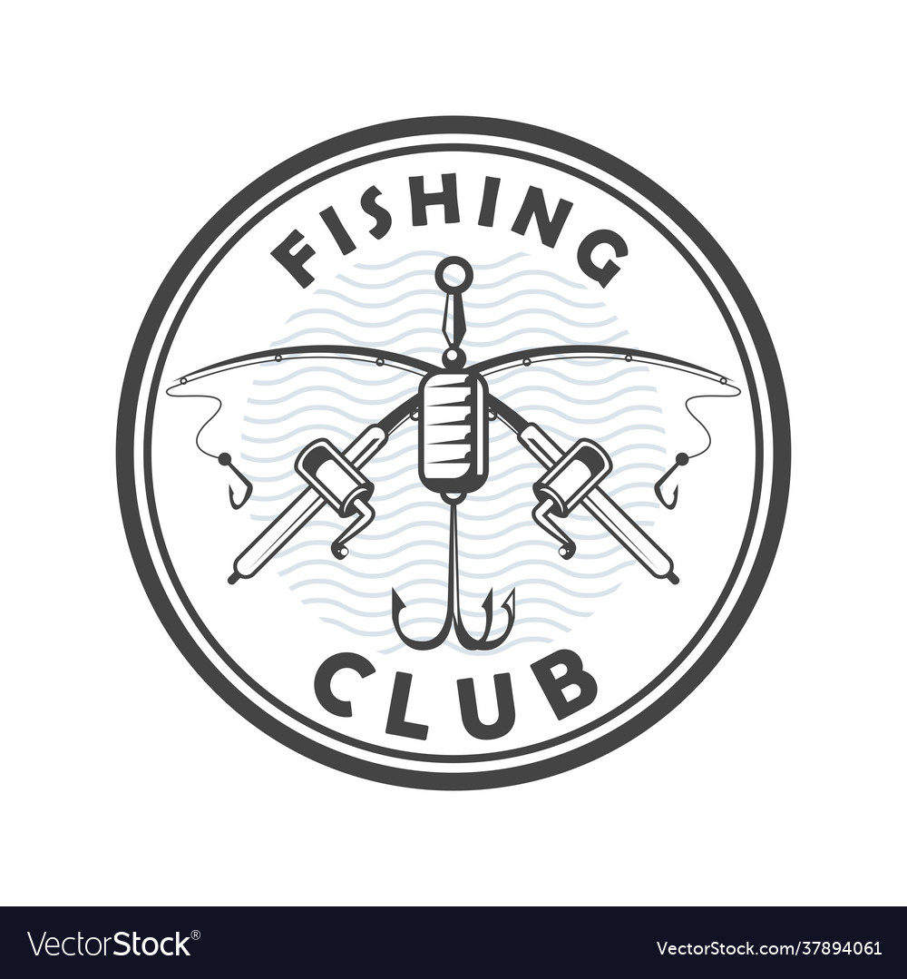 Rods fishing emblem Royalty Free Vector Image - VectorStock