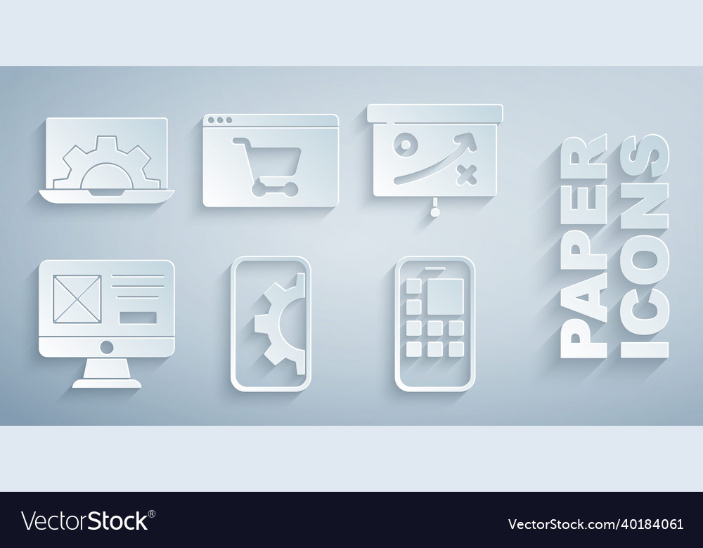 Set Web Development Planning Strategy Concept Ui Vector Image