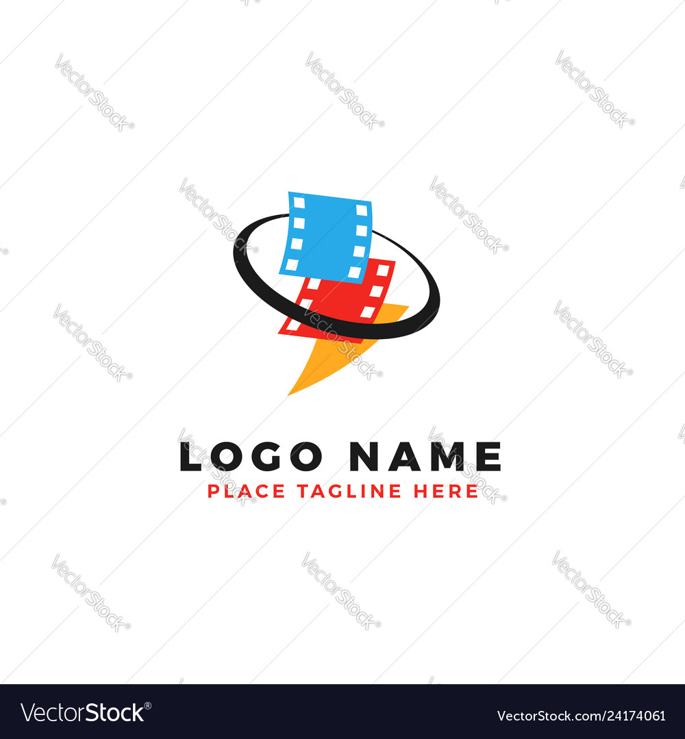 Stack colorful lightning film strip Royalty Free Vector