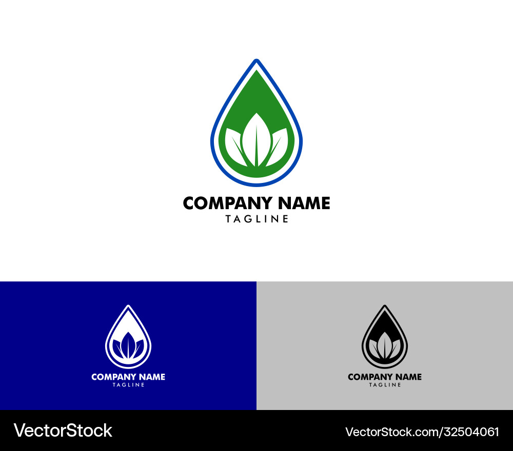 Waterdrop leaf logo icon design template element Vector Image