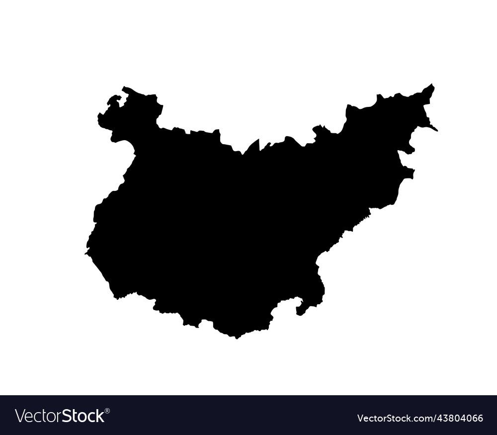 Badajoz map silhouette isolated