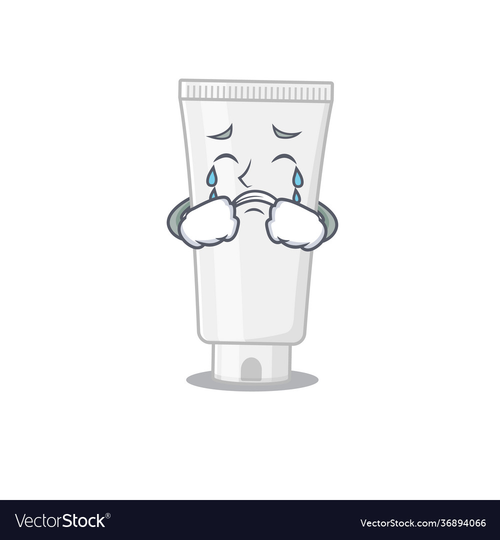 Caricature design style shower gel with a sad face