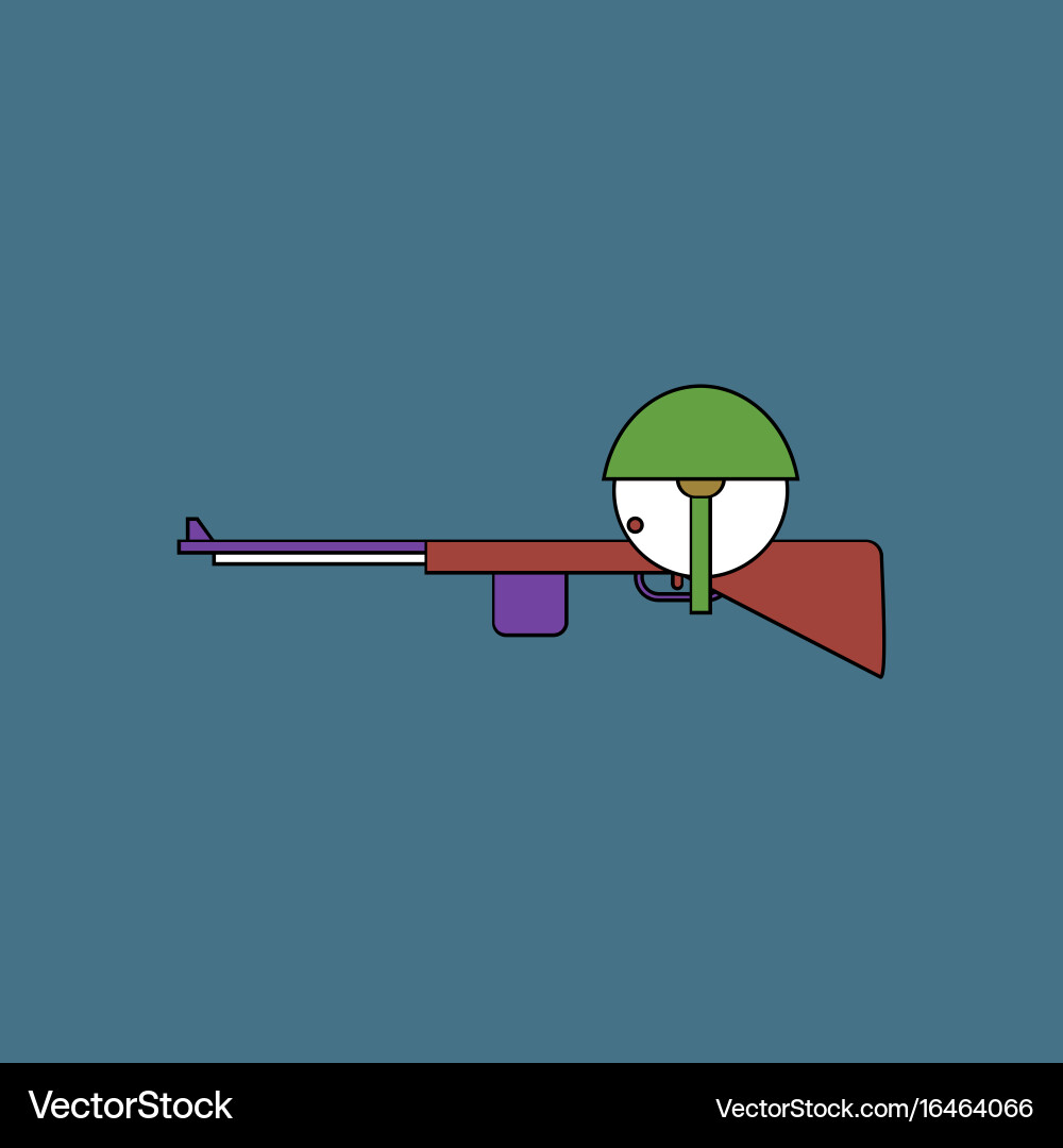 Flat icon design collection soldier with rifle Vector Image