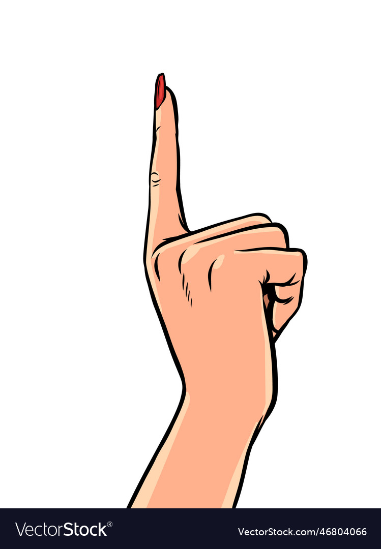 Index finger of a girl with manicure woman Vector Image