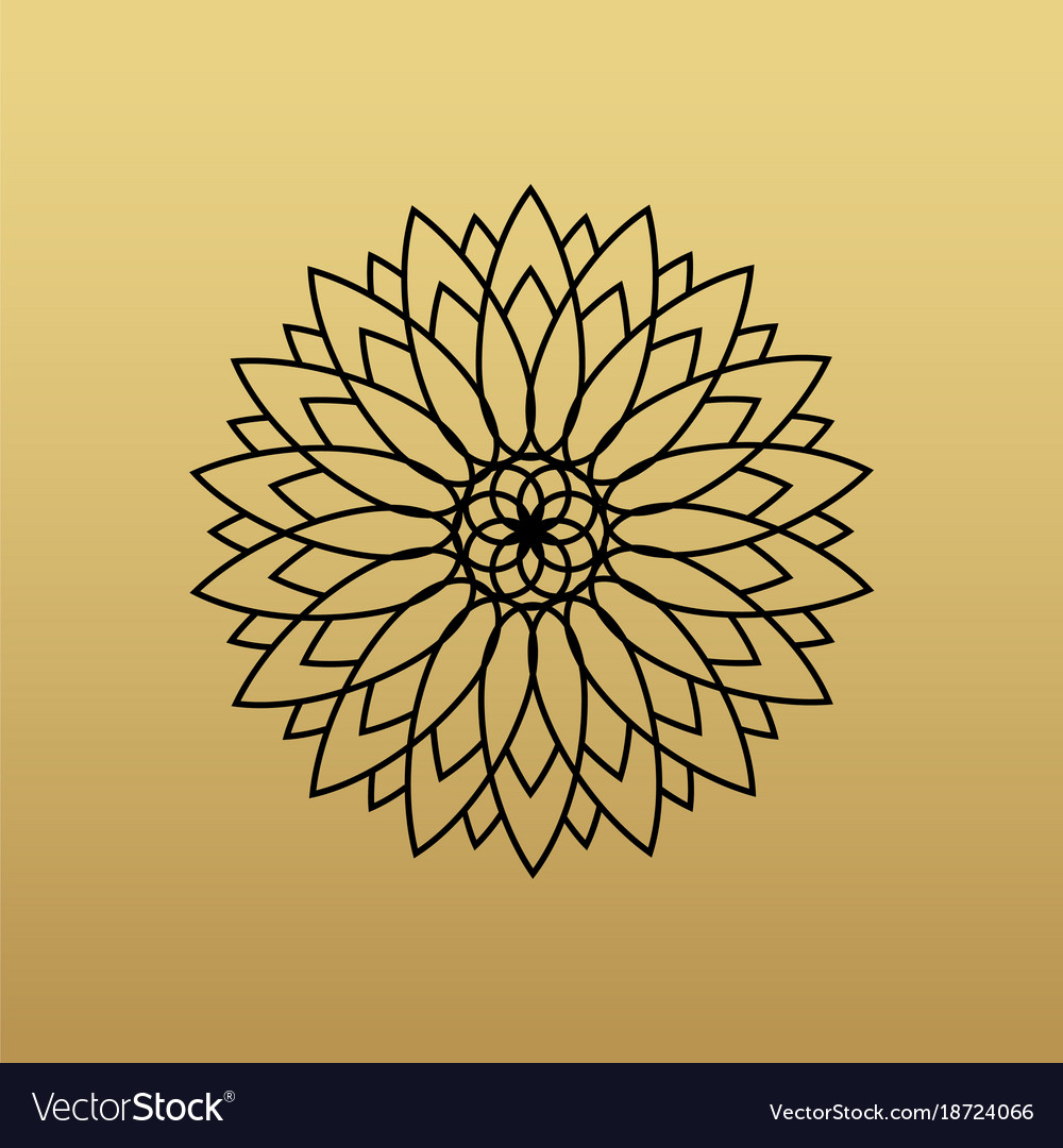 Ein Blumensymbol auf goldenem Hintergrund