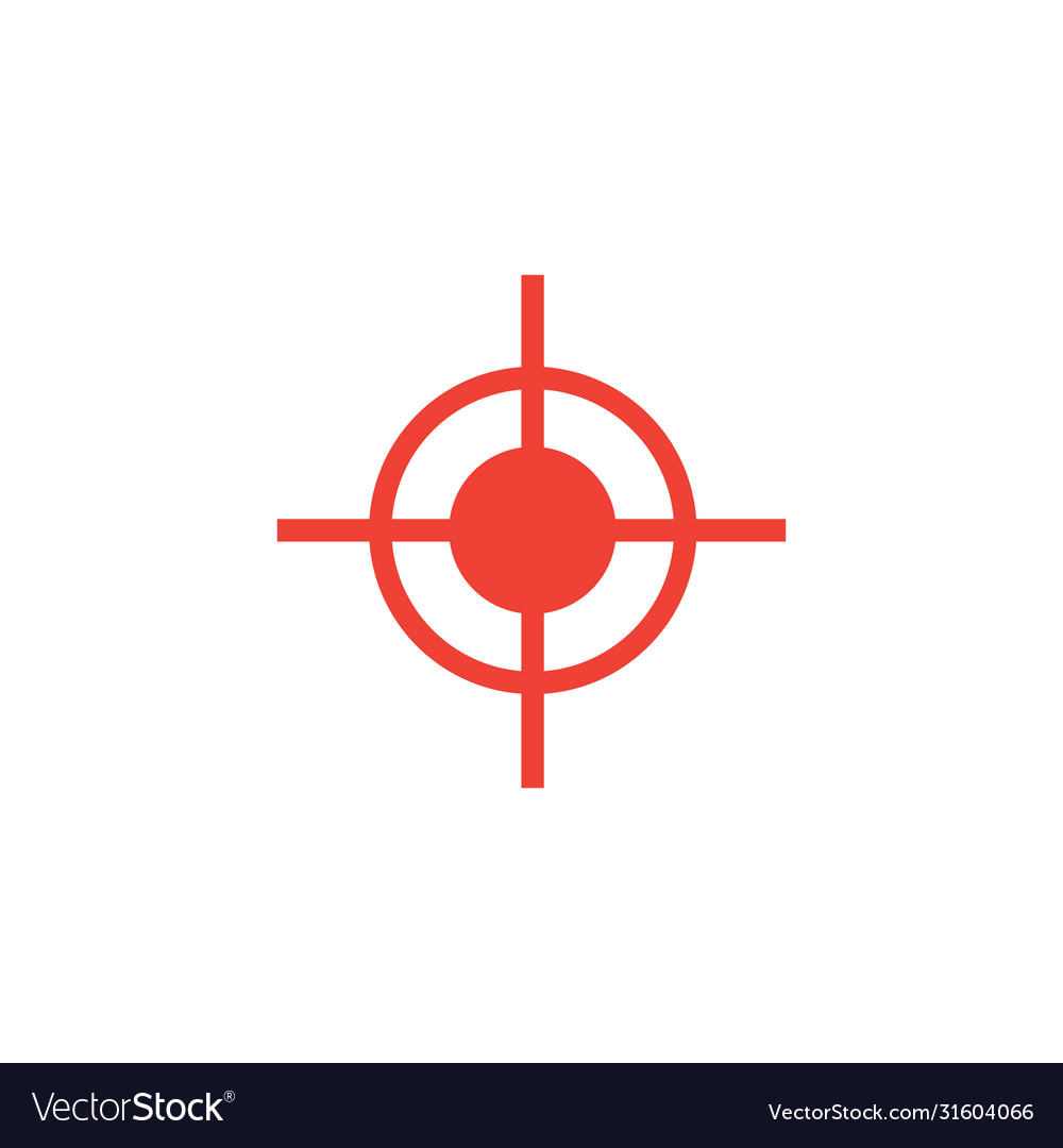 Target red icon on white background flat