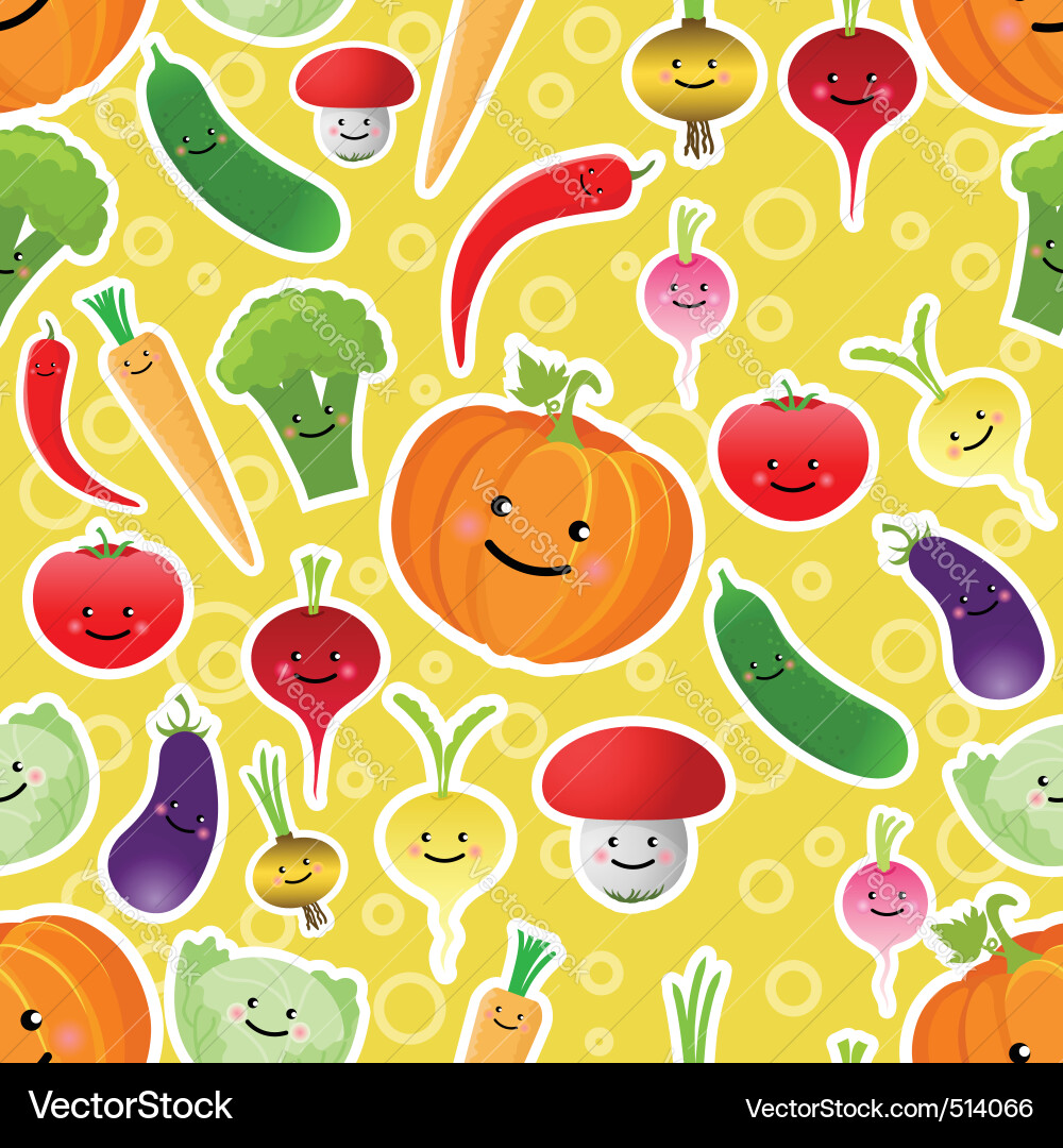 Vegetables seamless pattern Royalty Free Vector Image