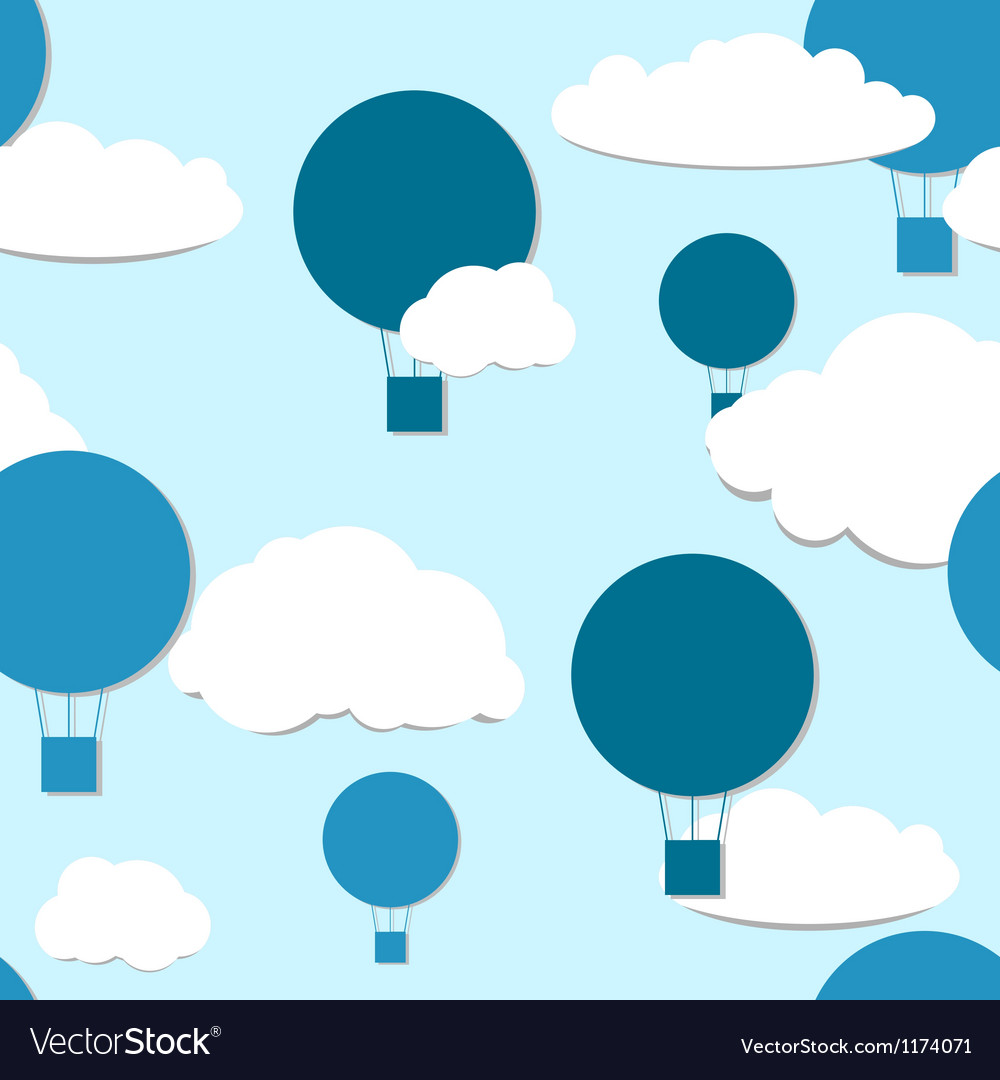 Air balloons seamless pattern