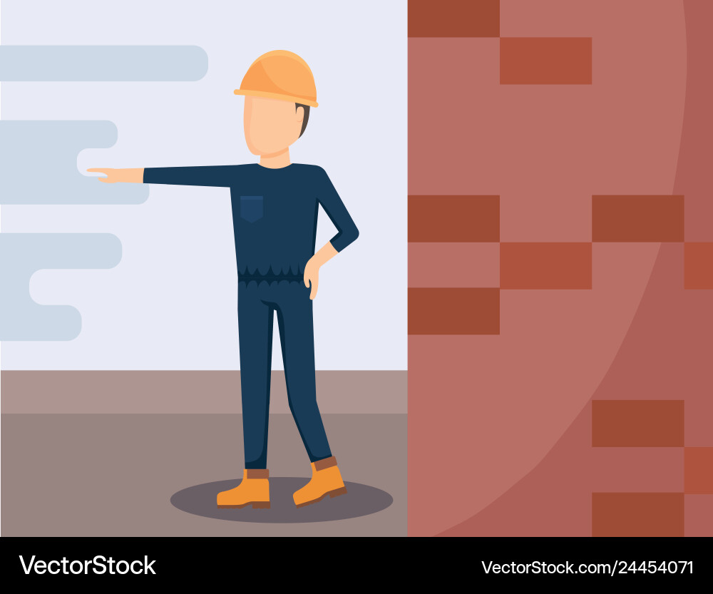 Construction worker avatar character Royalty Free Vector